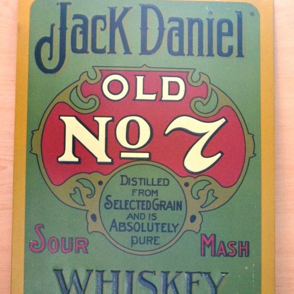 Jack Daniel Old No. 7 Sour Mash Whiskey Distiller Lynchburg Tenn. Vintage Sign - Picture 1 of 6